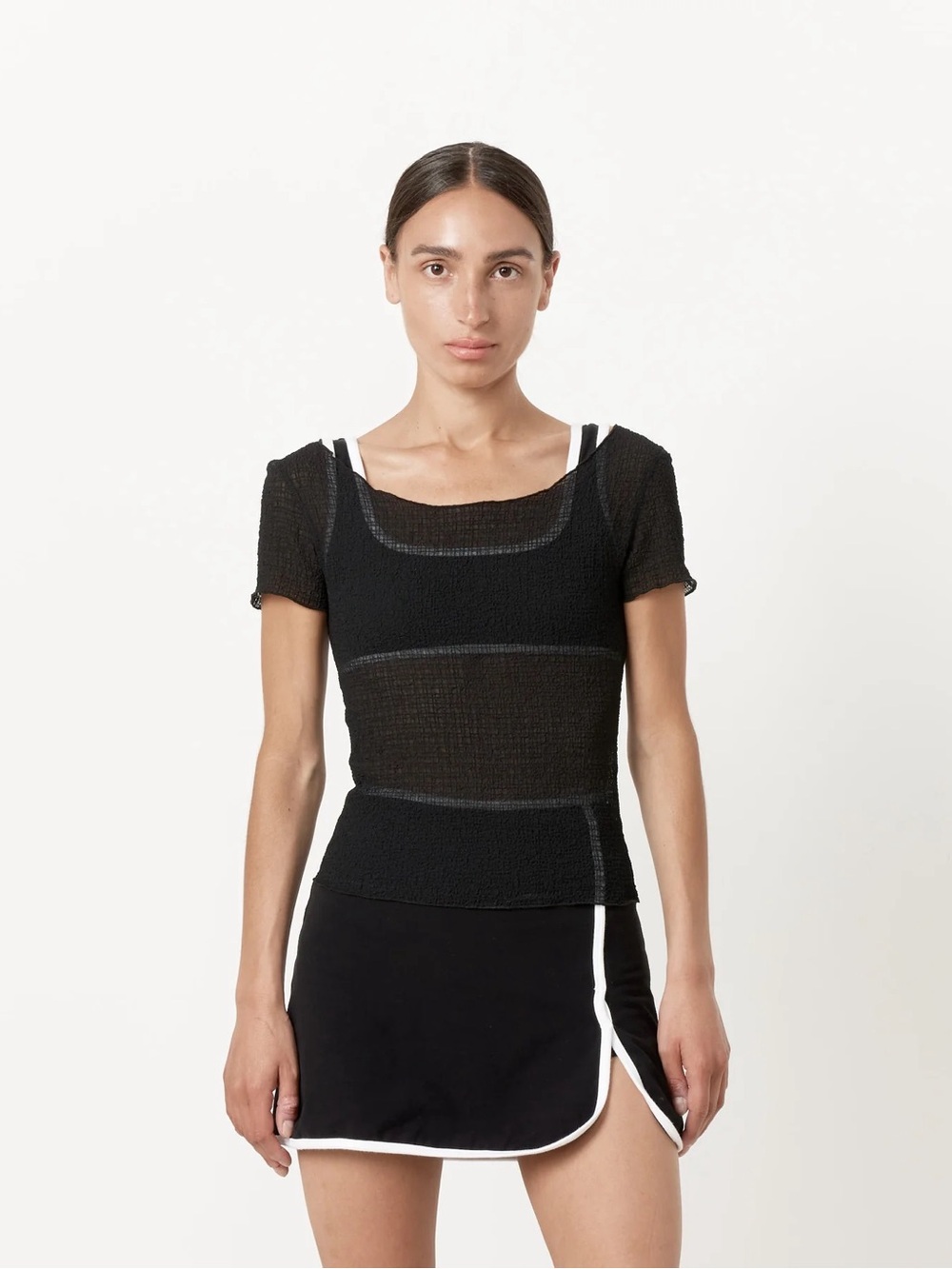 Gil Rodriguez Crinkle Fresa Tee in Black Medium